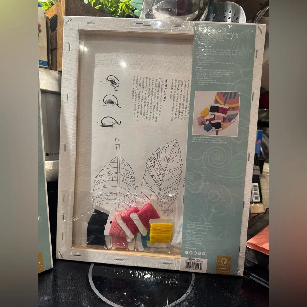 Colorful Feather Canvas Art Set • Includes All 3 - Picture 8 of 8